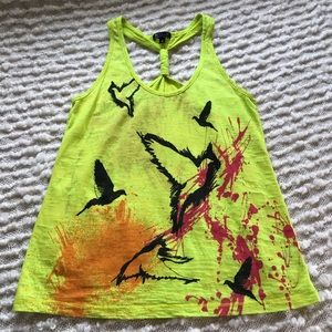 Nollie Neon Burnout Bird Graphic Racerback Size S